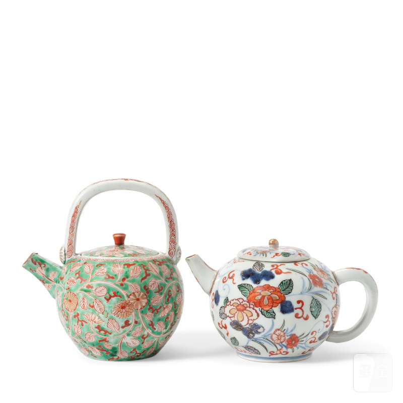 江戶時代 十七世紀 有田燒及伊萬里茶壺兩件 | AN ARITA AND AN IMARI TEAPOT AND COVER - 图4